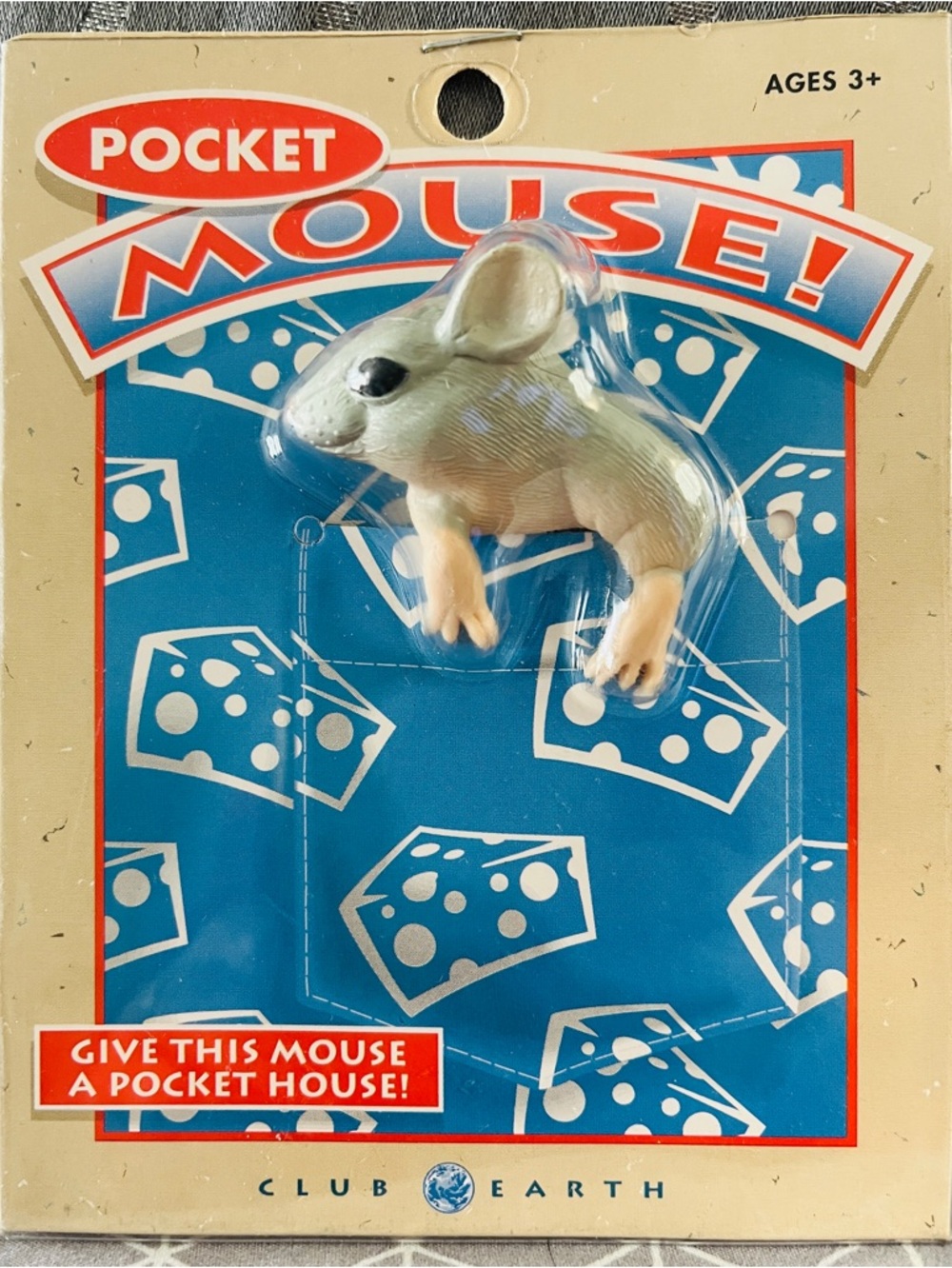 Vintage NEW Pocket Mouse In Package By Club Earth Adorable Pocket Friend